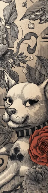 Free dog bookmark featuring a cheeky and playful dog portrait